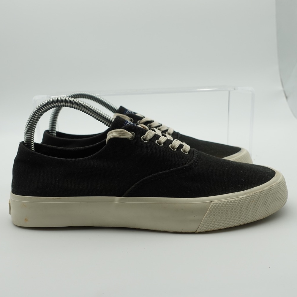 Sperry Women Size 7.5 Shoes Black Canvas Casual Sneakers Lace Up Walking Low Top